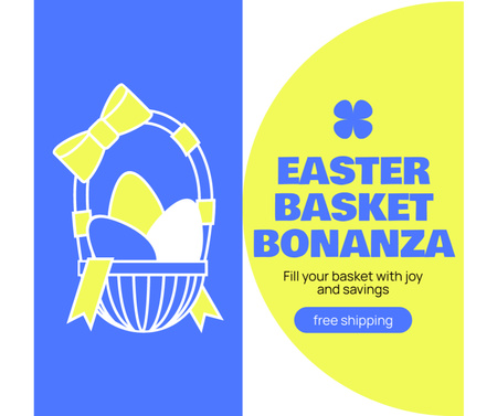 Illustration of Festive Easter Basket Facebook Design Template