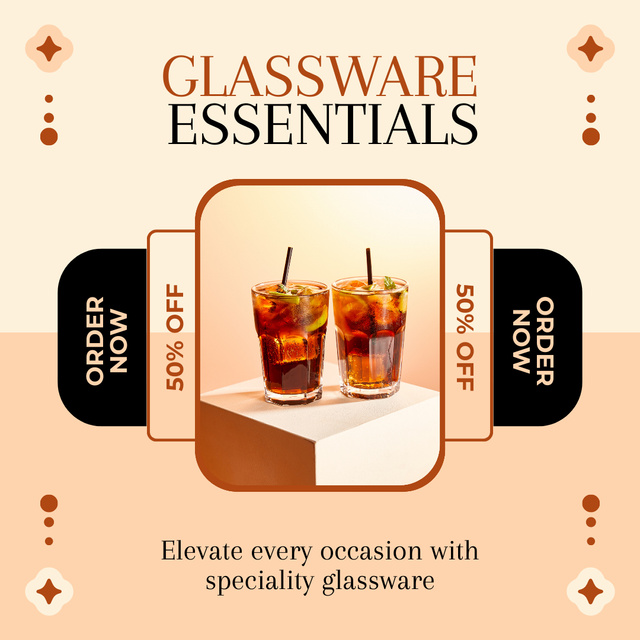 Glassware Essentials Special Ad Instagram AD Πρότυπο σχεδίασης