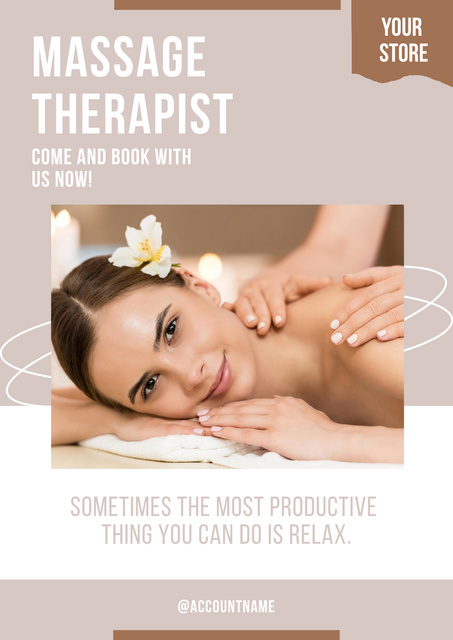 Massage Therapy Services Poster Modelo de Design