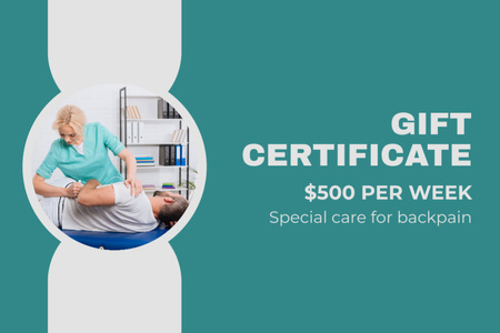 Sports Massage for Lower Back Pain Gift Certificate Design Template