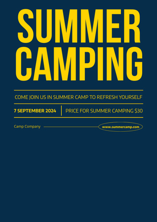 Camping Trip Offer with Man in Mountains Poster A3 Design Template
