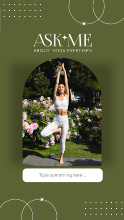 Young Beautiful Woman Doing Yoga in Nature Instagram Story Design Template