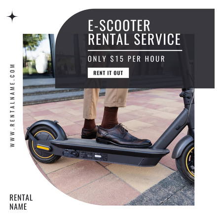 E-Scooter Rental Service Ad Instagram Design Template