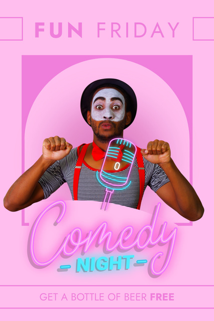 Modèle de visuel Friday Comedy Night - Pinterest