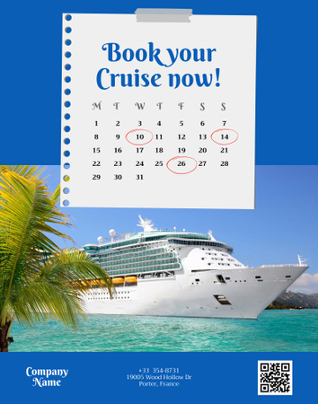 Cruise Trips Ad Poster 22x28in Design Template