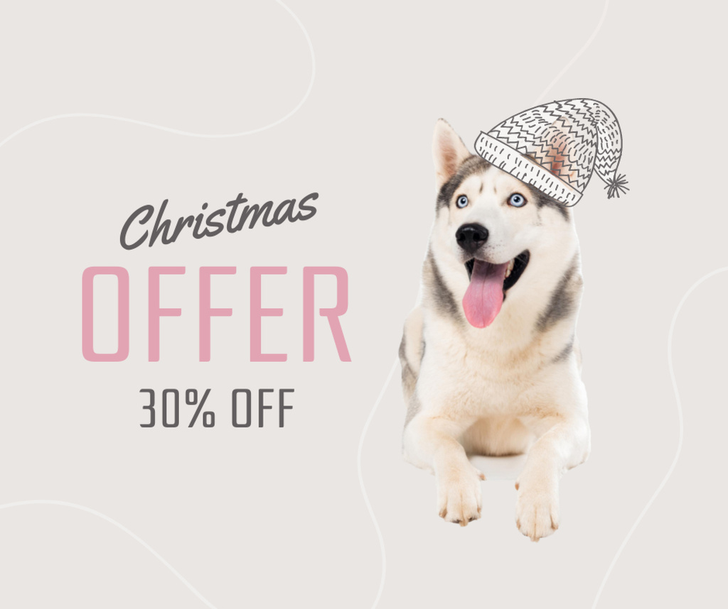Platilla de diseño Cute Christmas Sale Offer Facebook