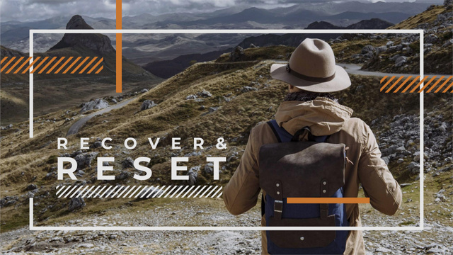 Mountains Hiking Tour Traveler Enjoying View FB event cover – шаблон для дизайну