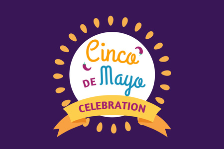 Plantilla de diseño de Cinco de Mayo Celebration Announcement With Ribbon Postcard 4x6in 