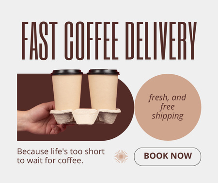 Platilla de diseño Fresh And Fast Coffee Delivery With Booking Facebook