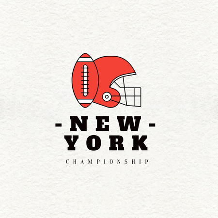 american football,new york championship logo Logo Design Template