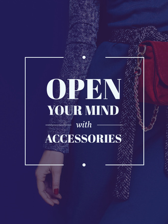 Accessories Quote Stylish Woman in Blue Poster US Modelo de Design