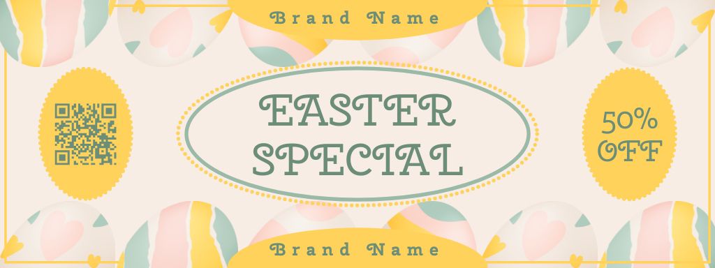Easter Special Offer in Pastel Colors Coupon Design Template