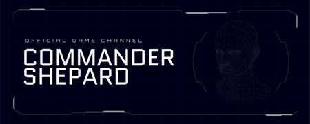 Promoção de canal de jogos com personagem Twitch Profile Banner Modelo de Design