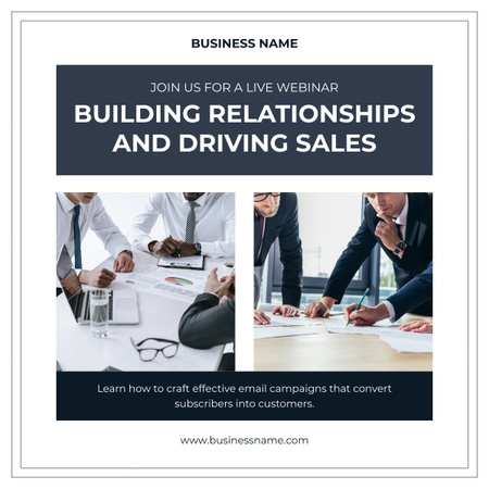 Sales and Business Relationship Topic Webinar LinkedIn post Design Template