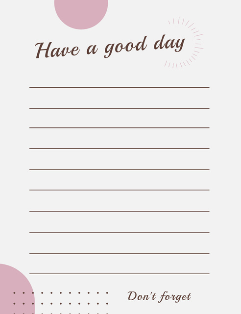 Simple Daily Notes Planner with Inspirational Phrase Notepad 107x139mm – шаблон для дизайну