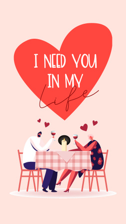 Need You in My Life in Valentine's Day Instagram Story Design Template
