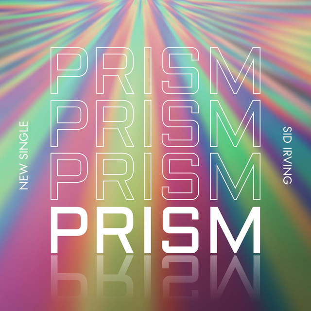 Modèle de visuel Rainbow gradient with white and outline titles - Album Cover