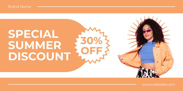 Special Summer Discount for Clothes Twitter Design Template