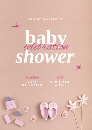 Baby Shower Celebration Announcement Invitation tervezősablon
