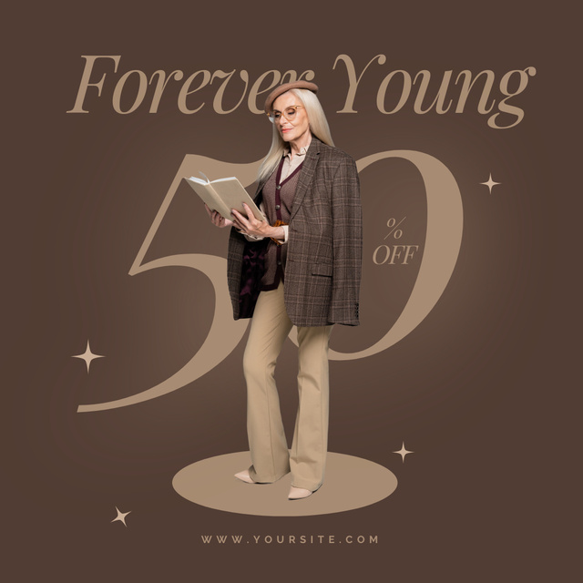 Stylish Look For Elderly With Discount Instagram Design Template