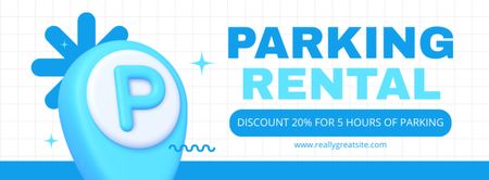 Platilla de diseño Reduced Price for First Hours of Parking Rental Facebook cover