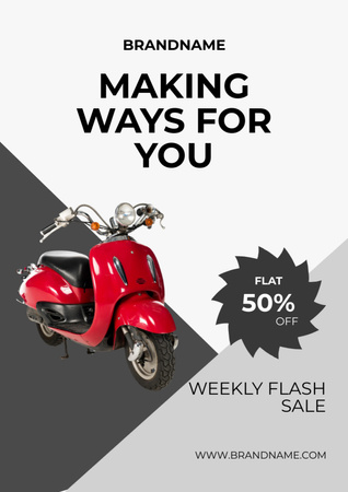 Scooter Sale Announcement Poster A3 Design Template