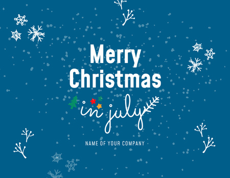 Memorable Announcement of Celebration of Christmas in July Online Flyer 8.5x11in Horizontal Design Template