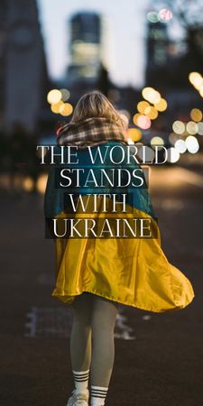 Svět stojí s Ukrajinou Graphic Šablona návrhu