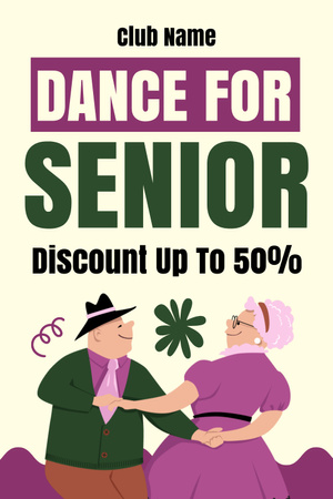 Реклама Танцювального клубу для пенсіонерів Pinterest – шаблон для дизайну