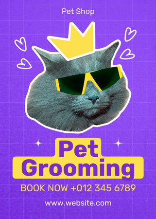 Platilla de diseño Best Grooming Services for Cats Flayer