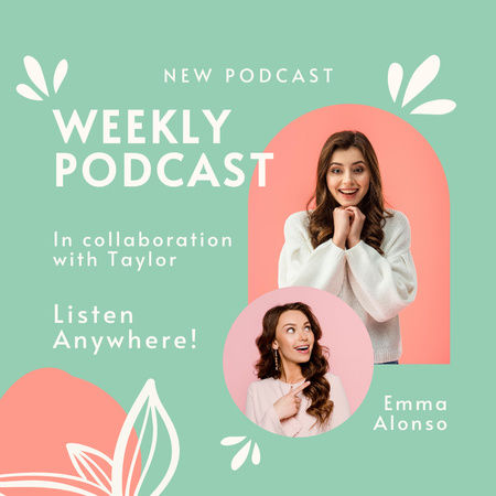 Weekly Podcast Announcement Instagram Design Template