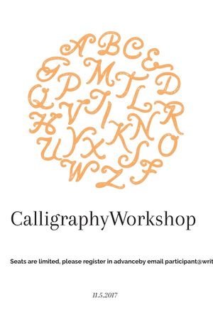 Calligraphy Workshop Announcement Letters on White Tumblr Modelo de Design