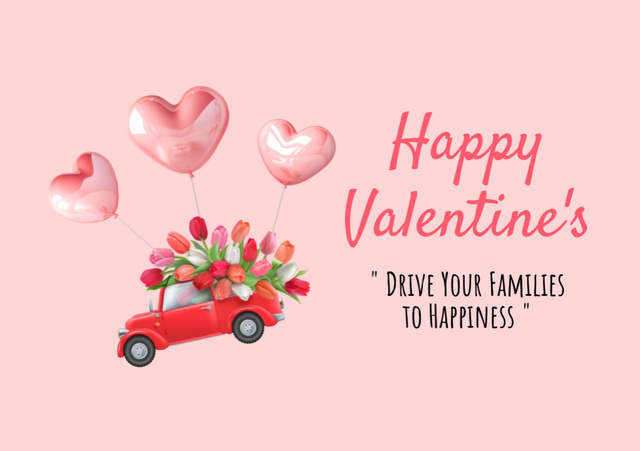 Cute Valentine's Day Greeting Card Postcard A5 – шаблон для дизайна