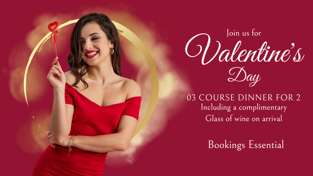 Valentine's Day Dinner Offer for Two FB event coverデザインテンプレート