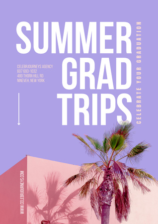 Ontwerpsjabloon van Poster van Summer Grad Trips Ad