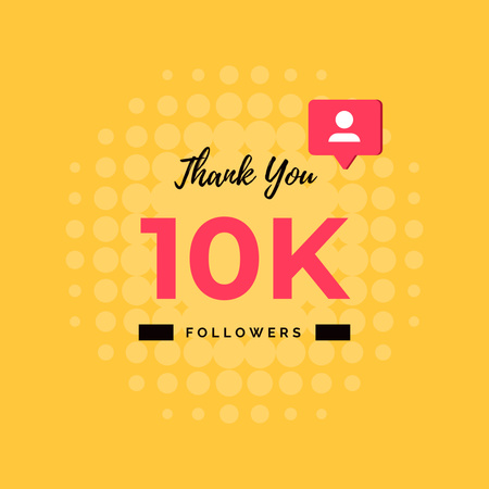 Thank You Message to Followers in Yellow Instagram tervezősablon