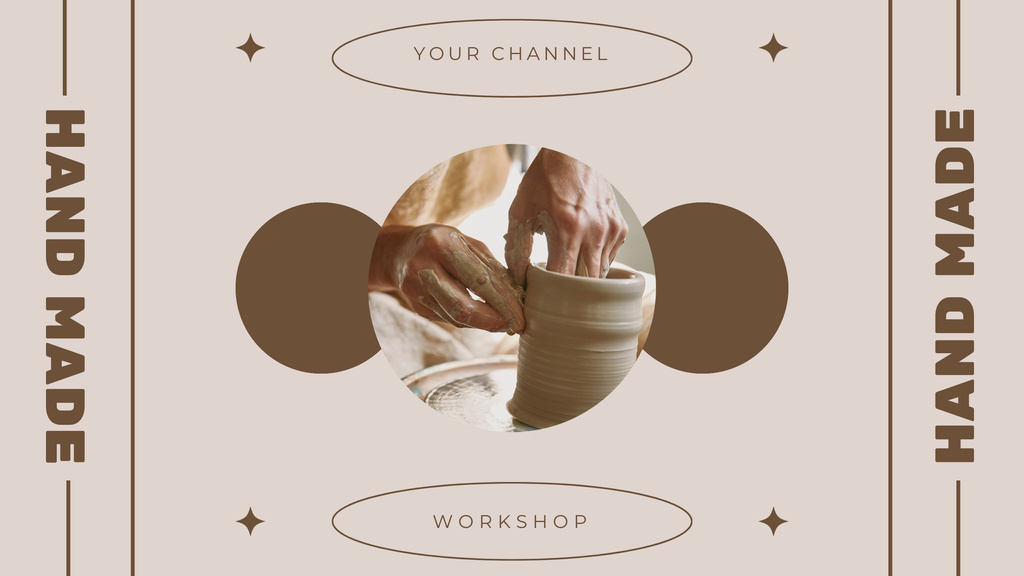 Master Making Pot on Pottery Wheel in Workshop Youtube Design Template