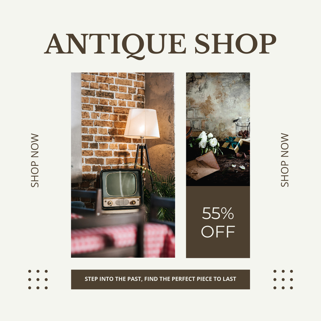 Template di design Past Fashion Furnishings Offer With Discounts In Shop Instagram AD