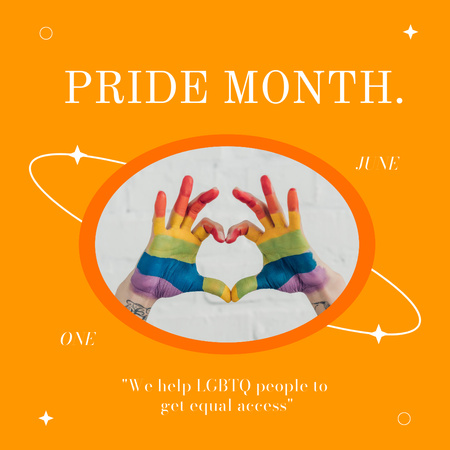 Designvorlage pride month grußwort für Instagram