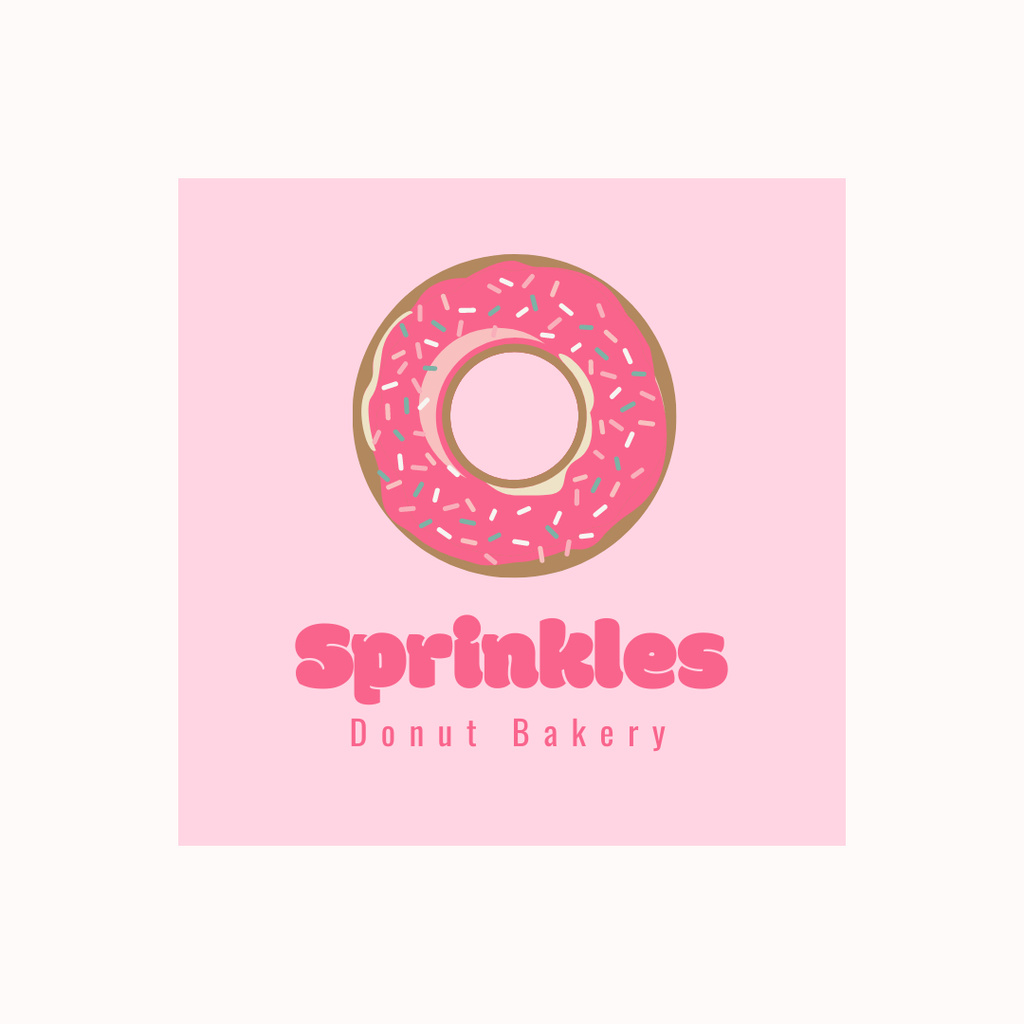 Sprinkles donut Bakery logo Logo 1080x1080px Πρότυπο σχεδίασης