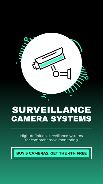 Surveillance Systems for Home and Office Instagram Video Story Tasarım Şablonu