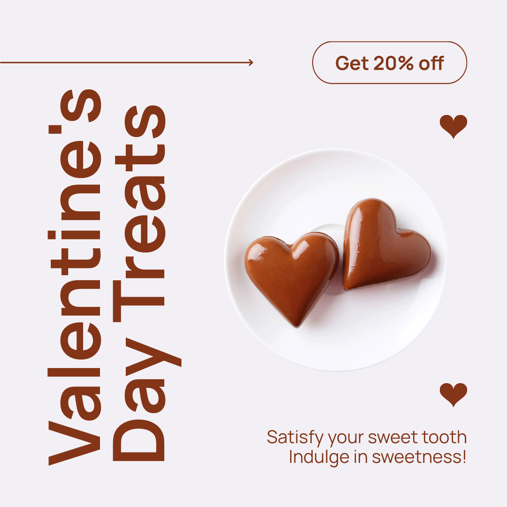 Plantilla de diseño de Valentine's Day Choco Treats At Lowered Price Instagram AD 