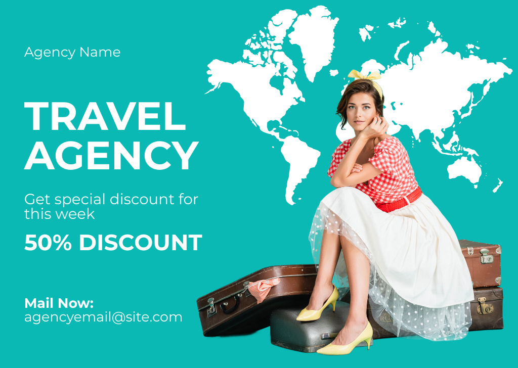 Worldwide Tours by Travel Agency Card Πρότυπο σχεδίασης
