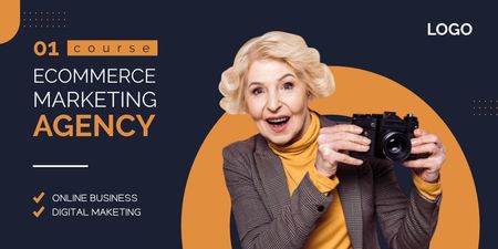 Designvorlage E-Commerce-Marketing-Agenturkurs für ältere Menschen für Twitter
