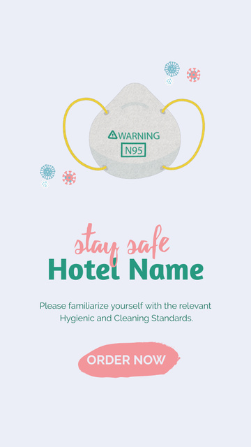 Safety Rules During Covid Pandemic in Hotels Instagram Video Story Design Template
