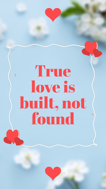 Love Quote In Frame With Spring Apple Blossoms Instagram Video Story Design Template