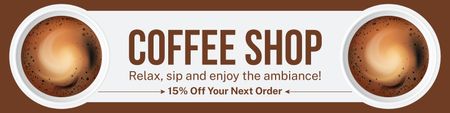 Relaxing Coffee With Discount Offer In Coffee Shop Twitter Design Template