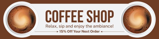 Ontwerpsjabloon van Twitter van Relaxing Coffee With Discount Offer In Coffee Shop