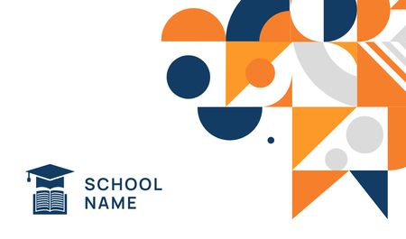 Designvorlage Emblem of School für Business card