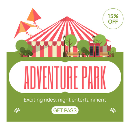 Reduced Rates for Excitement in Adventure Park Animated Post Design Template